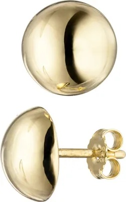 Produktbild von Ohrstecker Ohrringe Halbkugel rund glänzend 925 Silber Gelbgold vergoldet