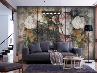Produktbild von Vlies Fototapete Holzoptik 400x280 cm Vlies Tapeten Wandtapete XXL Blumen Pfingstrosen Päonie rosa b-C-0943-a-a