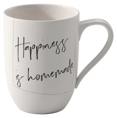 Imagen del producto de Taza con asa "Happiness is homemade" de Villeroy & Boch. Dimensiones: 115 x 80 x 104 mm. Capacidad: 290 ml. Número de artículo: 1016219671. Código EAN: 4003686431126
