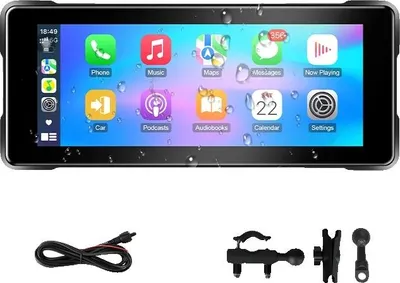 Zdjęcie produktu dla Rejestrator motocyklowy, bezprzewodowy Carplay, system podwójnej kamery, Carplay – bez rejestratora