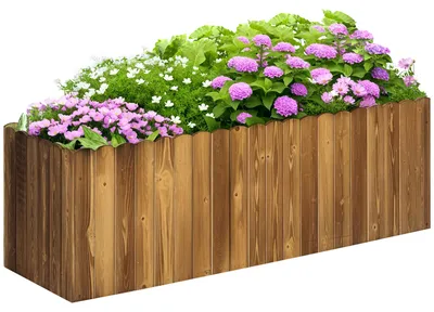 Produktbild von Outsunny Hochbeet Pflanzkasten Kräuterbeet Blumenbeet Pflanzbeet Gemüsebeet Holz