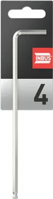 Produktbild von INBUS® 71512 Winkelschraubendreher (extra lang) 4mm, mit Kugelkopf —  Germany