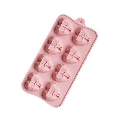 Produktbild von Schokoladenform mit 8 Mulden, DIY-Silikon, Herzform, Eiswürfel, Kekse, Gebäck, manuelle Backform, Küchenbedarf