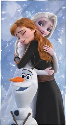 Produktbild von Frozen die Eiskönigin Badetuch Anna, Elsa und Olaf  60x120 cm