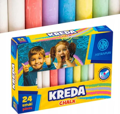 Image de Craie de couleur 24 pcs à faible poussière Astra
