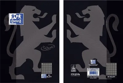Produktbild von Oxford Touch Collegeblock B5 kariert schwarz, 80 Blatt