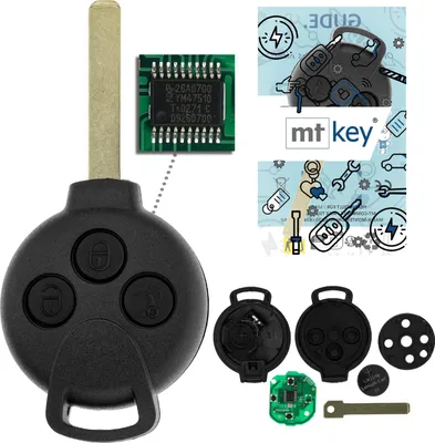 Produktbild von MT-KEY Funk Schlüssel Autoschlüssel Sender 434MHZ kompatibel mit Smart 451 Fortwo 2007-2015 433MHZ Fernbedienung