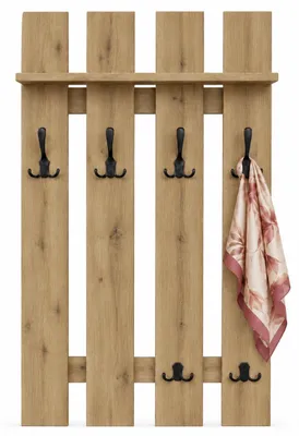 Zdjęcie produktu dla Wieszak ścienny 60 cm na ubrania, do przedpokoju Dąb Artisan | ArtD Home