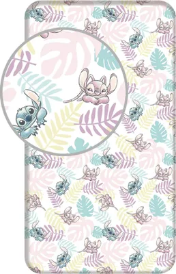Zdjęcie produktu dla Prześcieradło Lilo and Stitch Leaves 90x200x25 cm