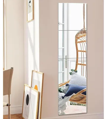 Produktbild von Spiegelfliesen Selbstklebend 35x35cm HD Glas DIY Wandspiegel für Schrank Tür Badezimmer Wohnzimmer