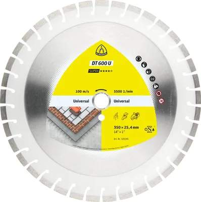 Produktbild von Klingspor DT 600 U Diamanttrennscheiben, 350 x 3 x 20 mm 37 Segmente 24 x 3 x 10 mm, Kurzverzahnung