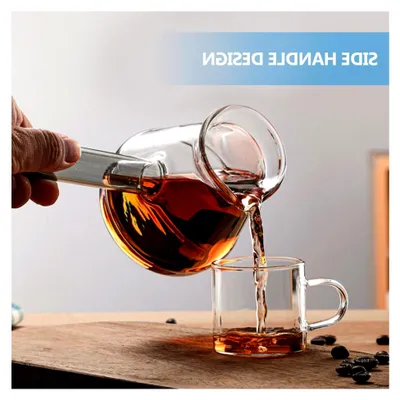 Produktbild von Türkische Kaffeekanne aus Hochborosilikatglas mit dickem Seitengriff