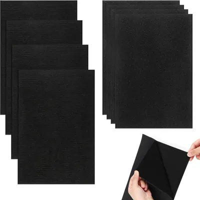 Imagen del producto de Cinta adhesiva negra, de 20 x 30 cm, paquete de 8 unidades, para coser y manualidades