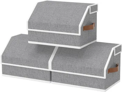 Aufbewahrungsboxen mit Deckeln - Faltbare Organizer für Kleidungslagerung in Grau - 1-Pack