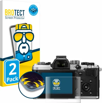 Produktbild von 2x BROTECT Fullscreen Schutzfolie für OM System OM-3 Displayschutz Folie Fullcover Klar Transparent