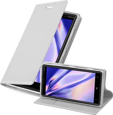 Produktbild von Cadorabo Handyhülle für Nokia Lumia 830 Schutz Hülle in Silber Cover Etui Book Case Booklet