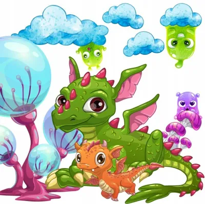 Produktbild von Wandtattoo Dinosaurier, mit umweltfreundlichen, geruchsneutralen Druckfarben - Wandsticker, Wandaufkleber Kinder 100 x 170 cm