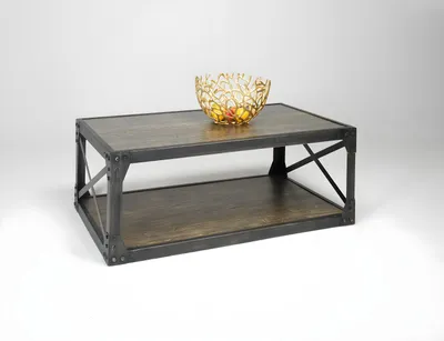 Produktbild von Designer Couchtisch, Beistelltisch 'Oskar' - 'brown washed' Factory Style