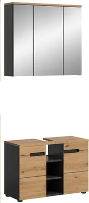 Produktbild von Badezimmer Set Canu 2 | 2-teilig | Artisan Eiche / Basalt grau | ohne Aufsatzleuchte