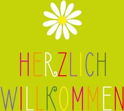 Produktbild von 20 Servietten Herzlich - Herzlich Willkommen mit Blüte 33x33cm