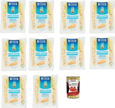 Produktbild von De Cecco Gnocchi di patate fresche senza Glutine, Glutenfrei,100% Italienisch Pasta Nudeln gluten free 10x 400G + Italian Gourmet polpa 400g