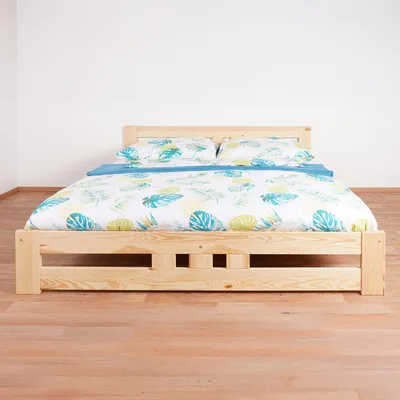 Produktbild von Doppelbett / Gästebett 39 inkl. Lattenrost, Farbe: Natur, massiv - 180 x 200 cm (B x L)