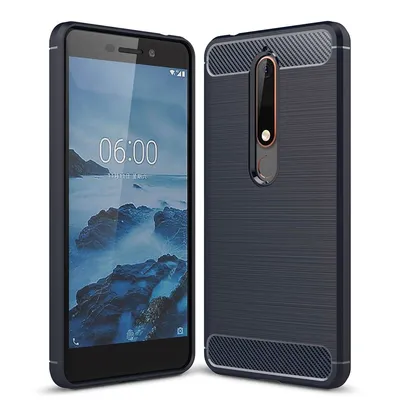 Produktbild von Schutzhülle Handyhülle für Nokia 6 (2018) Case Cover Carbon Optik Blau