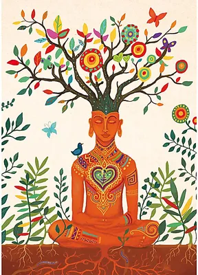 Image de Cartes postales Arbre de vie --paquet de 10 pièces - 15x10,5 cm