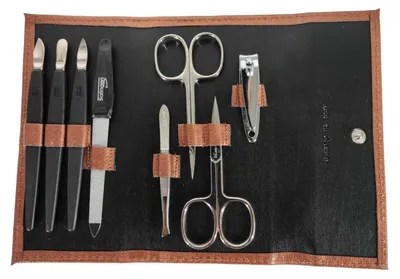 Produktbild von Nagelpflege Set 8-tlg. Echtleder Etui | Maniküre Pediküre | Solingen |  Germany Bronze