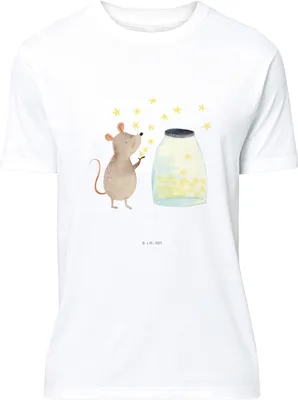 Produktbild von Mr. & Mrs. Panda Tshirt Maus Sterne - Weiß - Geschenk, oberteil, Lustige Sprüche, Kindergeburtstag, Geburtstag, T-Shirt, S, mit Spruch, Geburt, Lustiges, Schwangerschaft