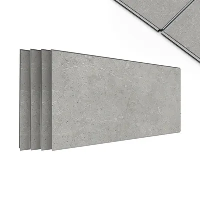 Produktbild von IZODEKOR SPC Wandpaneele 60x120 cm Set (4 Stück) – Wasserdichte Wandverkleidung für Bad & Küche – Stein Grau