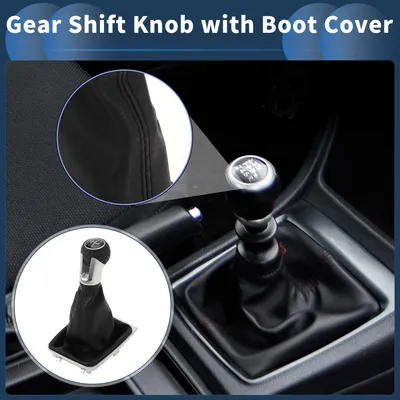 Image de Pommeau De Levier De Vitesse Manuel à 5 Vitesses Avec Couvercle, Pommeau De Levier Vitesse Bo?te Vitesses Pour Vw Golf Mk7 Gti Gtd 2013-2018 Plastique Simili Cuir Noir, 1 Pièce