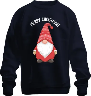 Zdjęcie produktu dla Wesołych Świąt! Christmas Gnome Gnome Christmas Snowflakes Uni Sweatshirt Pullover, Navy, 3XL