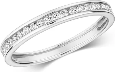 Produktbild von Funkelndes Feuer 9 Karat (375) Weißgold Eternity Diamant Damenring Brillant-Schliff 0.25 Karat H - I1, 51 (16.2); TRS319259KWRSL