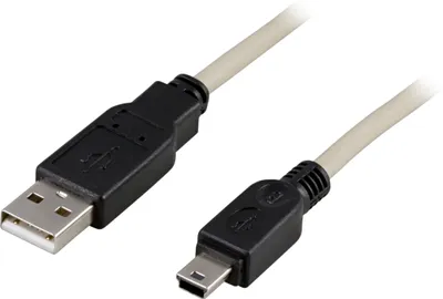 Obrázek produktu pro Deltaco USB-24, 1 m, USB A, USB A/Mini-USB B, USB 2.0, Samec/samec, Šedá