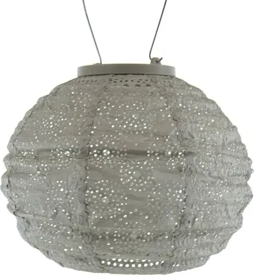 Produktbild von LUMIZ Lampion Solarlampe Round 20 Spectare Taupe hellgrau Ø 20 cm - Tyvek®