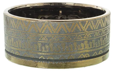 Produktbild von Runde Keramische Blumentopf Grün und Gold 20 x 9 cm