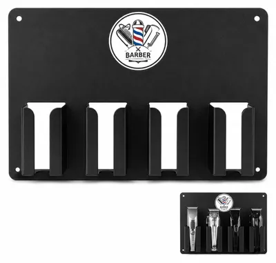 Image de Support de rangement noir pour tondeuses et rasoirs de coiffeur, productTiles.product.images.aiGenerated