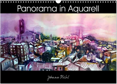 Produktbild von Panorama in Aquarell (Wandkalender 2025 DIN A3 quer), CALVENDO Monatskalender