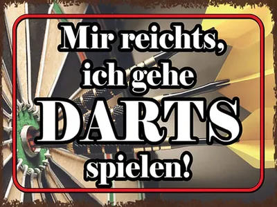 Produktbild von vianmo Holzschild 30x40 cm mir reichts ich gehe Darts Spiel