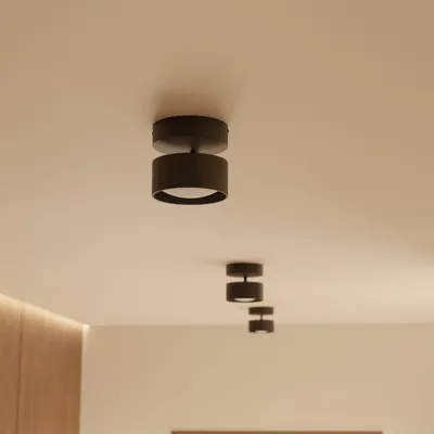 Image de LUMIÈRE Design Plafonnier 'Sava' cylindrique LED blanc chaud Noir