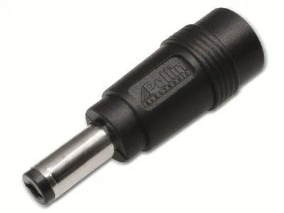 Produktbild von Hohlsteckeradapter, 5,5/2,1 Hohlkupplung auf 5,5/2,1 Hohlstecker mit Feder