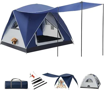 Imagen del producto de Tienda de campaña para 2-3 personas, impermeable, resistente al viento, con porche