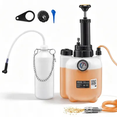 Produktbild von VEVOR Bremsenentlüftungsset 3 L Bremsflüssigkeits-Entlüftungsset mit 1 L Auffangflasche und 1 Hauptbremszylinderadapter (43,2 mm) Professionelles Ein-Personen-Bremsenlüftungsgerät für viele Fahrzeuge