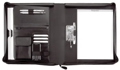 Obrázok produktu pre Alassio® 31506 Ringbuchmappe BERGAMO - A4, Lederimitat, schwarz