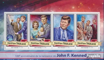 Produktbild von Briefmarken Togo 2017 Mi 8034-8037 Kleinbogen (kompl. Ausgabe) postfrisch John F. Kennedy