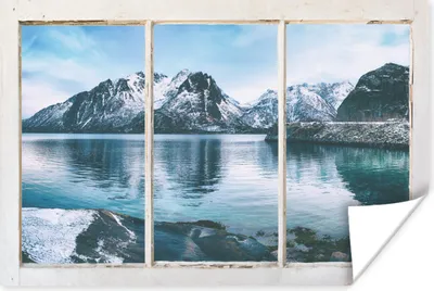 Produktbild von MuchoWow® Poster Aussicht - Berge - Winter 120x80 cm - Bilder