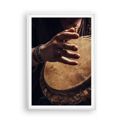 Produktbild von Gerahmtes Poster - Weißer Rahmen - Trommel Indien Musiker - 70x100 cm - Wand Bild - Wanddeko - Wandbilder - Kunstposter - Wandposter - Bilderrahmen - Bilder - Kunstdruck - P2WPA70x100-4866
