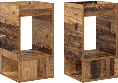 Obrázek produktu pro vidaXL Odkládací stolek 2 ks staré dřevo 30 x 30 x 56 cm dřevěný materiál