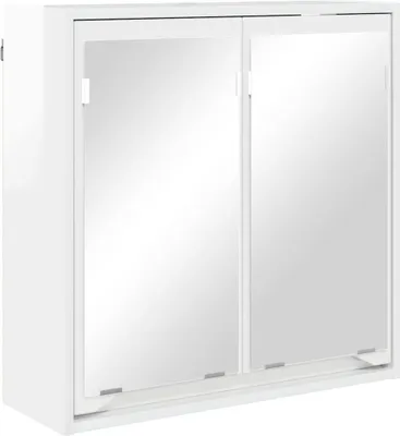 Image de Armoire Miroir de Salle de Bain Blanc brillant 60 x 20 x 60 cm